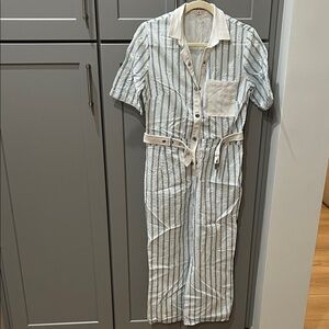 For Love & Lemons Striped Jumpsuit with Belt